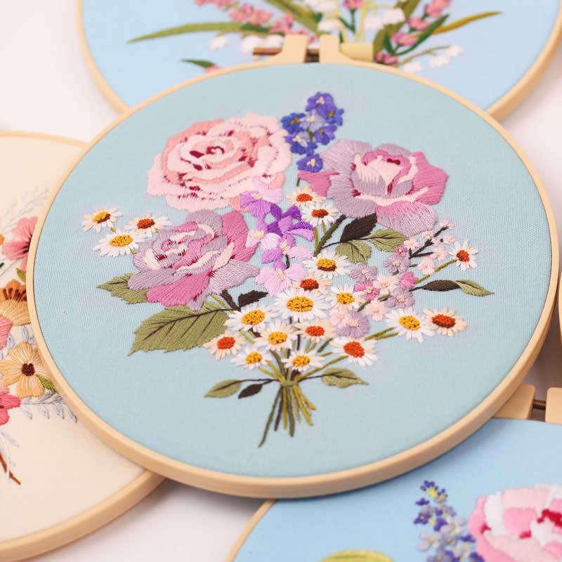 DIY Floral Embroidery Kit for Beginners