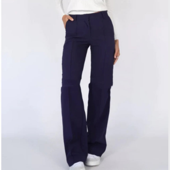 Women's Casual Pants Design Sense Stitching Straight-leg Pants