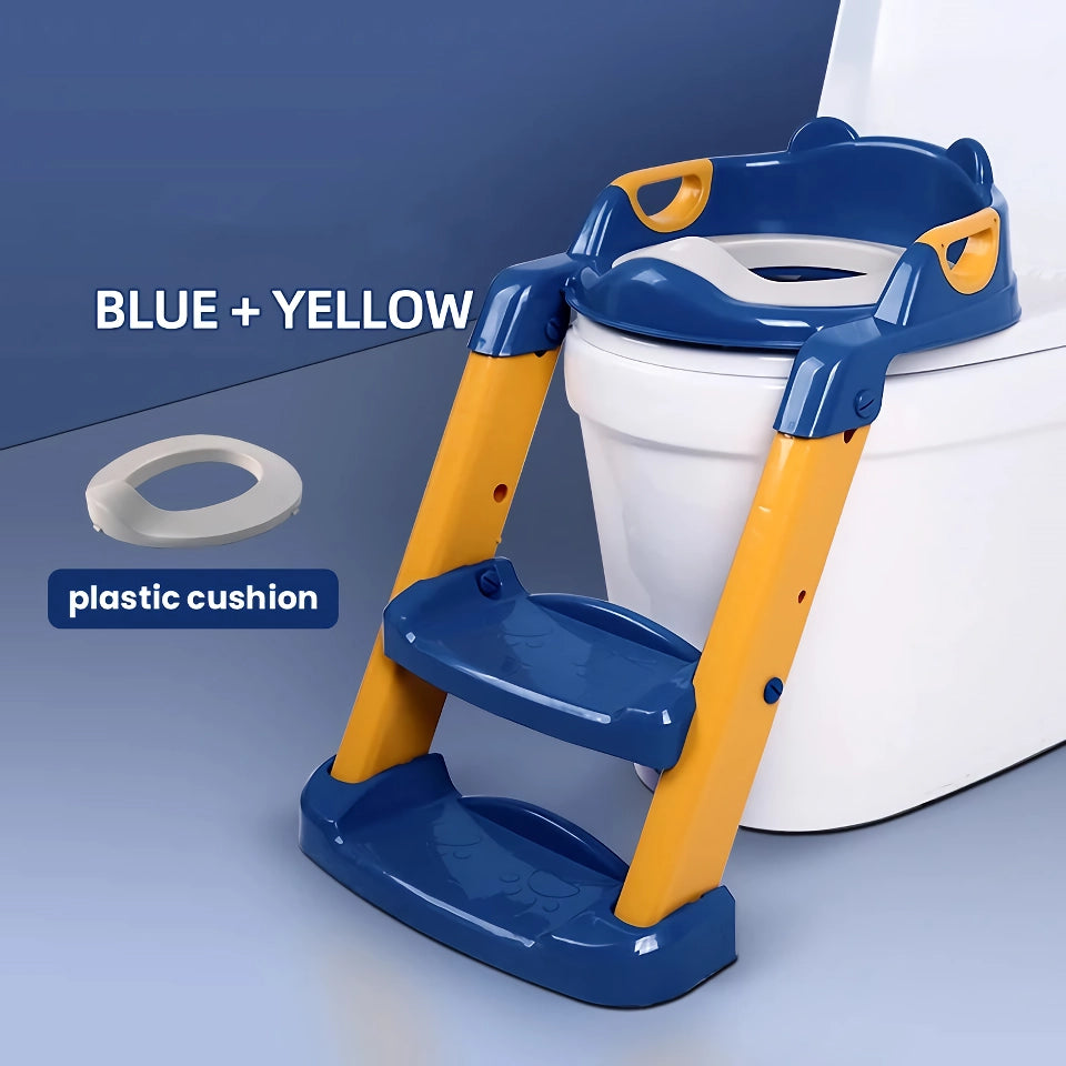 Kid-Friendly Potty Training Seat with Adjustable Ladder and Folding Design