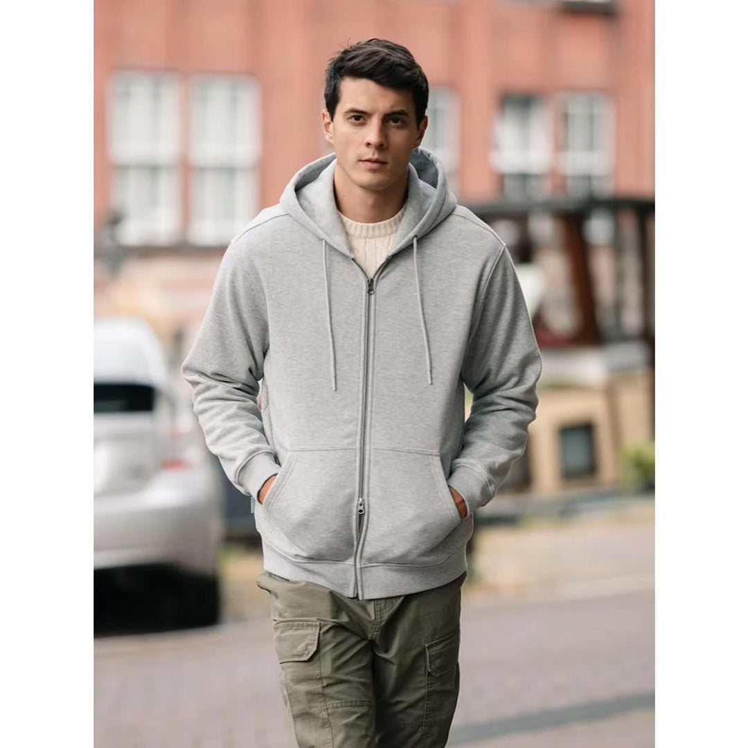 Men's Oversize Full Zip Fleece Lined Hoodie