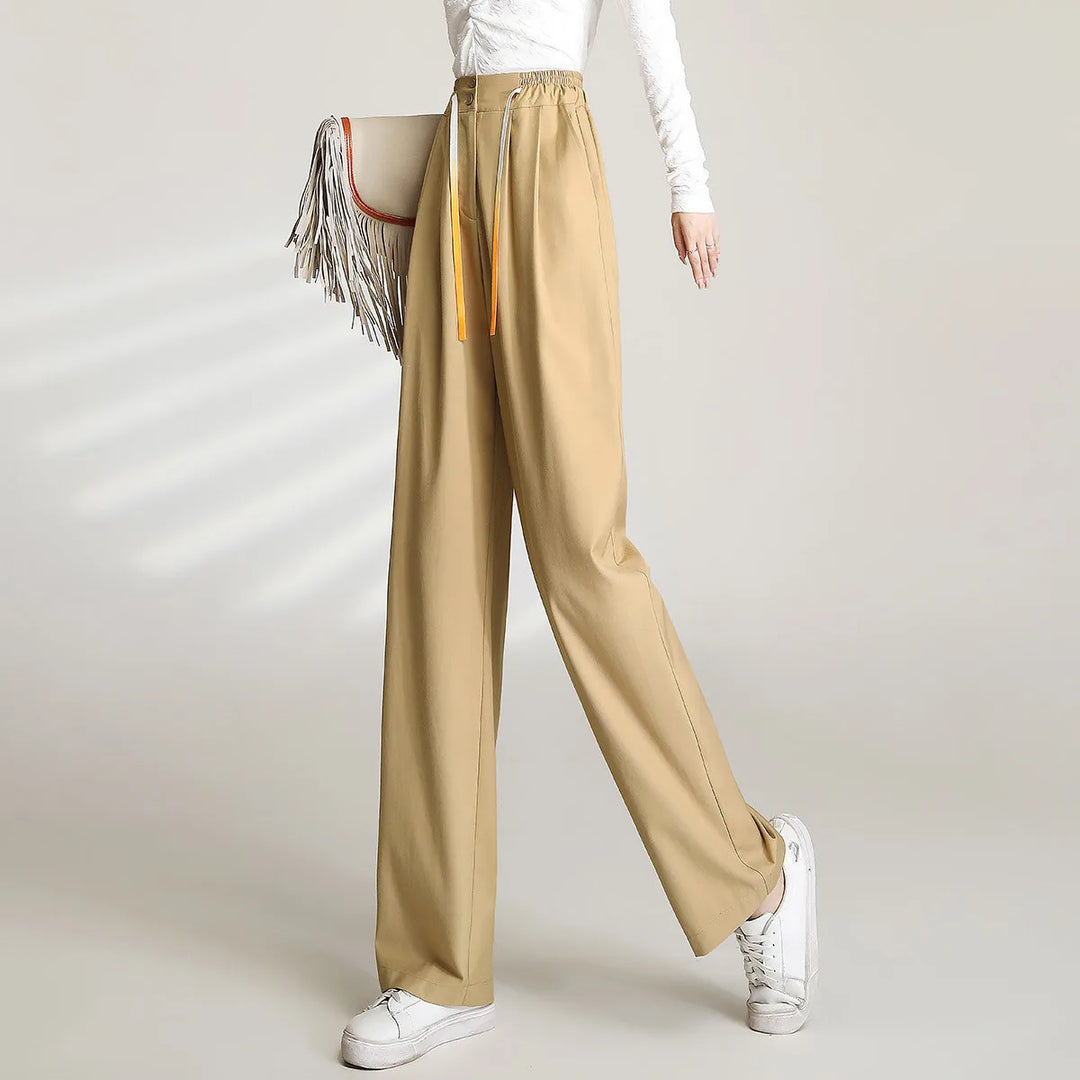 Loose Fit Wide Leg Women’s Pants with Elastic Waistband