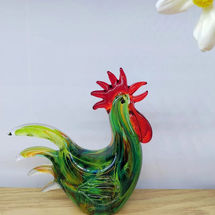 Glass Chicken Ornaments Creative Home Soft Outfit Model Room Decoration Ancient French Glaze Ornament