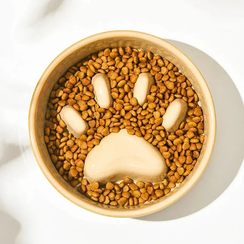 Japanese-Style Ceramic Slow Feeding Bowl for Pets