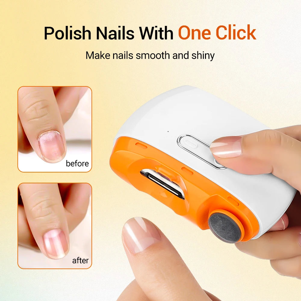 2-in-1 Electric Nail Clipper & Automatic Nail Grinder – Rechargeable Mini Manicure Tool for Children & Adults