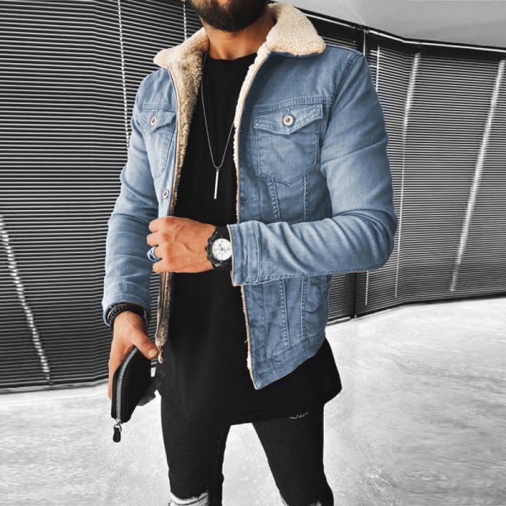 Lamb Wool Thickening Denim Jacket