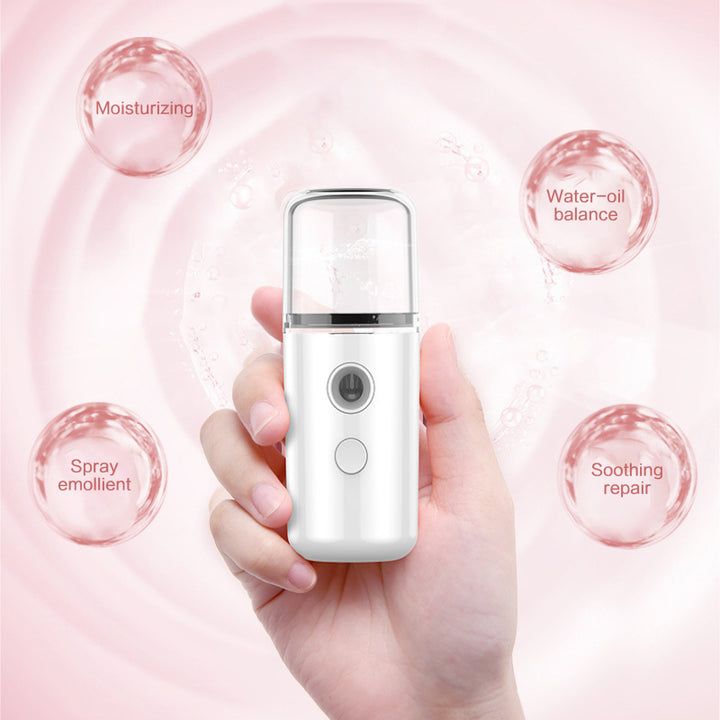 Mini Nano Facial Mist Sprayer - USB Rechargeable Humidifier & Moisturizer