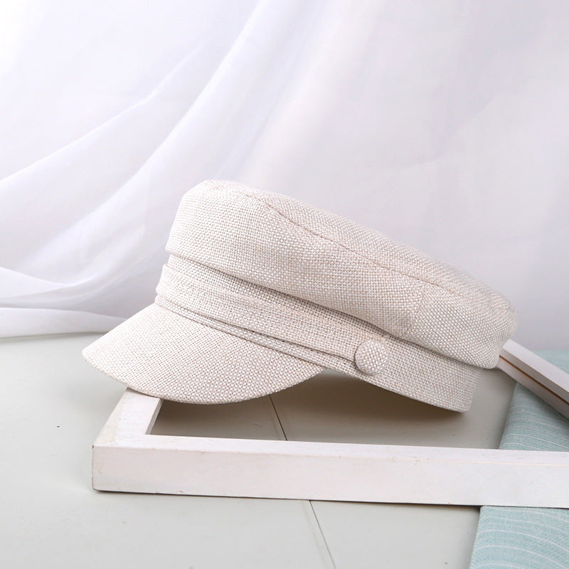 Autumn Linen Military Hat