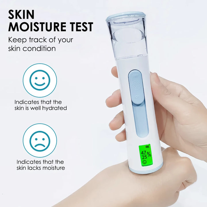 Portable Nano Mist Facial Steamer & Hydrator with Skin Tester