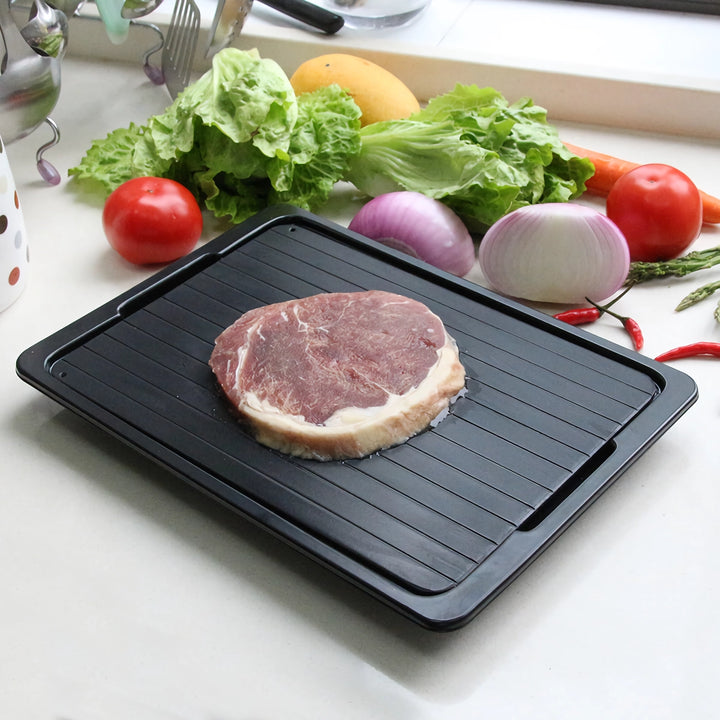 Fast Defrost Tray for Quick Thawing of Frozen Meat, Fish, and Seafood