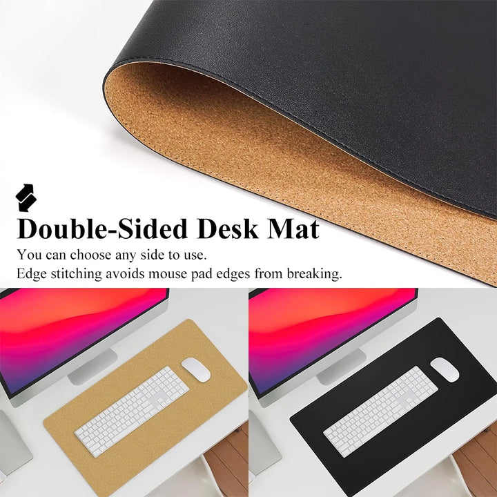 Double-Sided Cork Leather Desk Mat