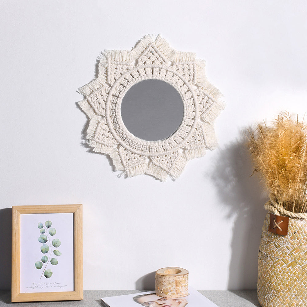 Handmade Macrame Mirror Wall Hanging - Boho Home Decor