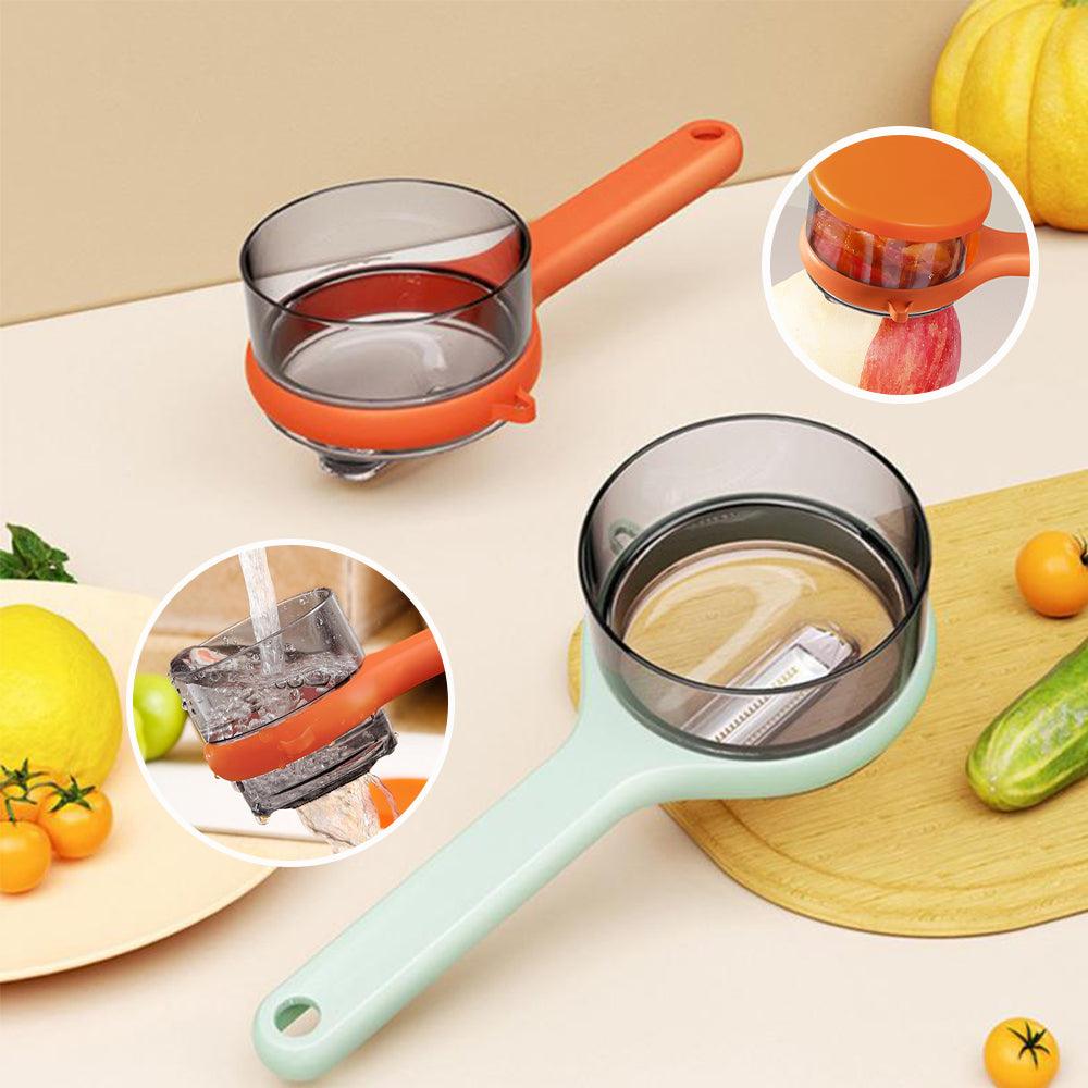 Kitchen Multi-Functional Peeler With Bucket Storage Scratcher Fruit Peeling Knife Storage Peeler Kitchen Gadgets - Trendha