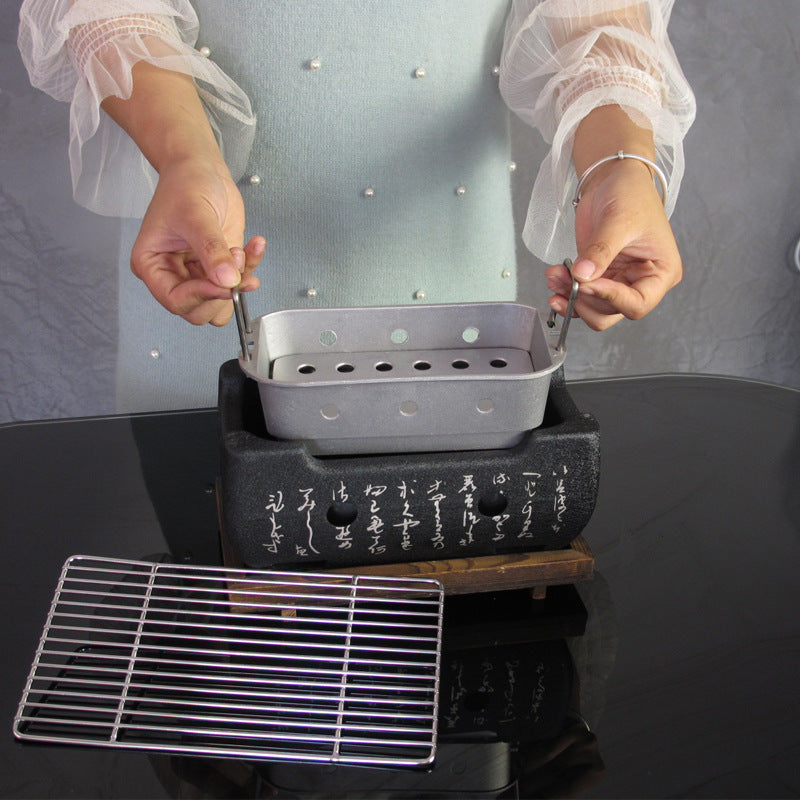 Japanese-Style Mini Charcoal Grill for Outdoor Use