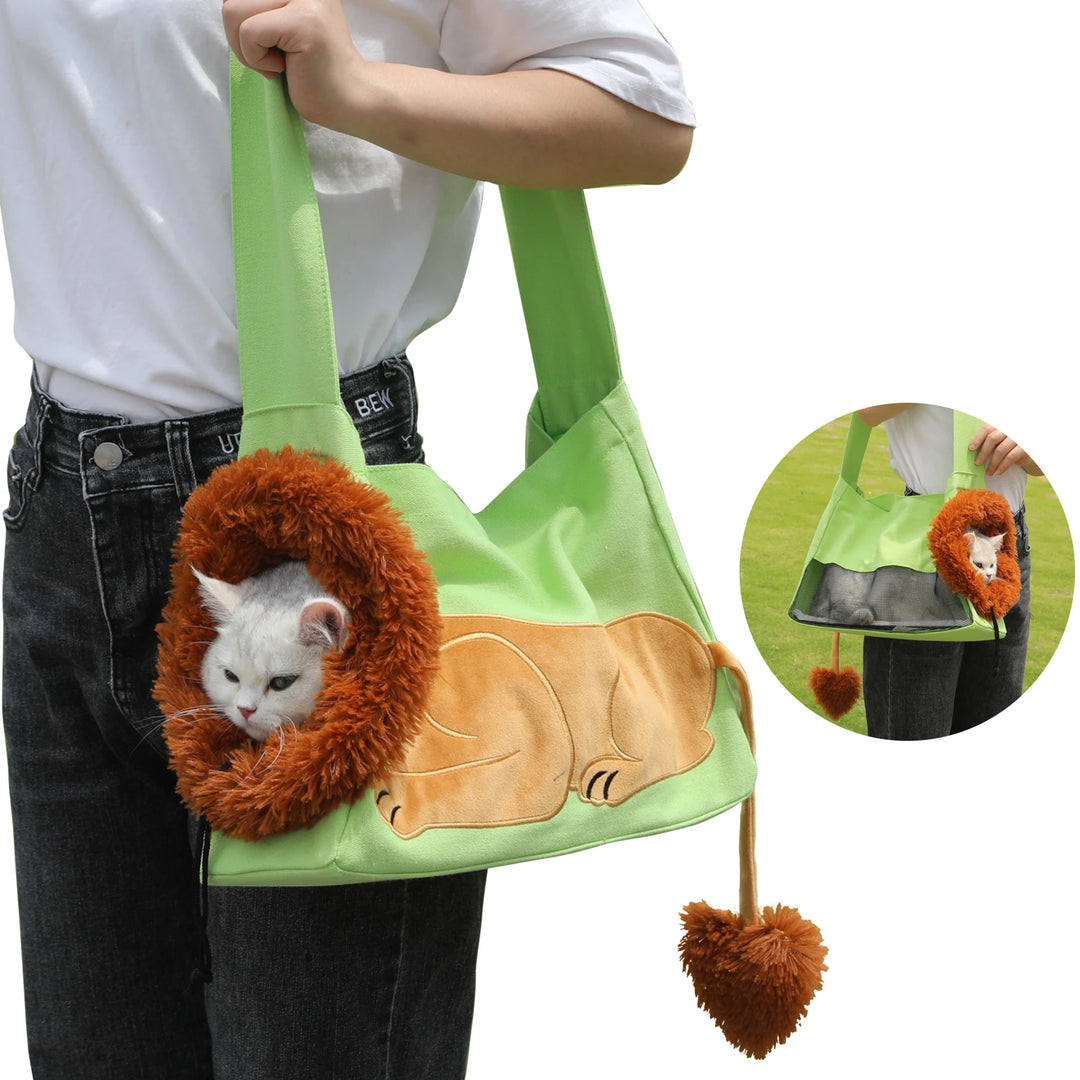 Lion-Shaped Cat & Dog Carrier Bag