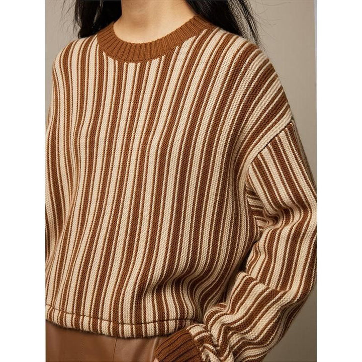 Chic Striped Wool-Blend Pullover
