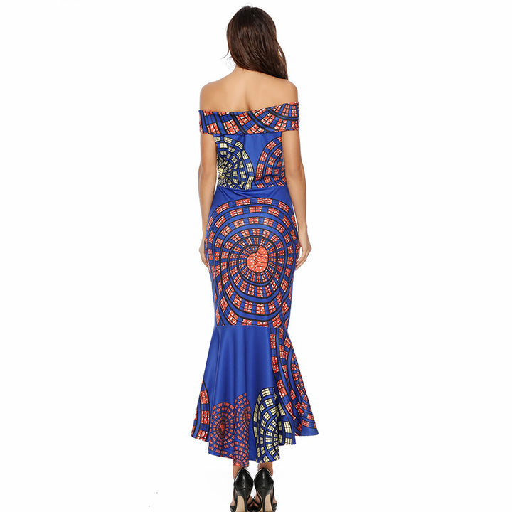 New Sexy Off-shoulder Printed Sheath Dress