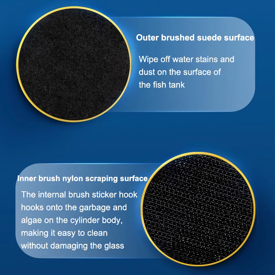 Mini Magnetic Fish Tank Brush - Double-Sided Glass Cleaner for Algae Removal