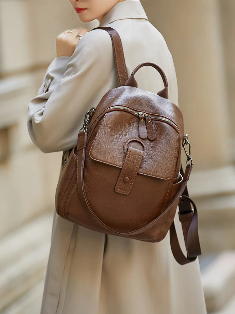 Elegant Genuine Leather Women's Backpack