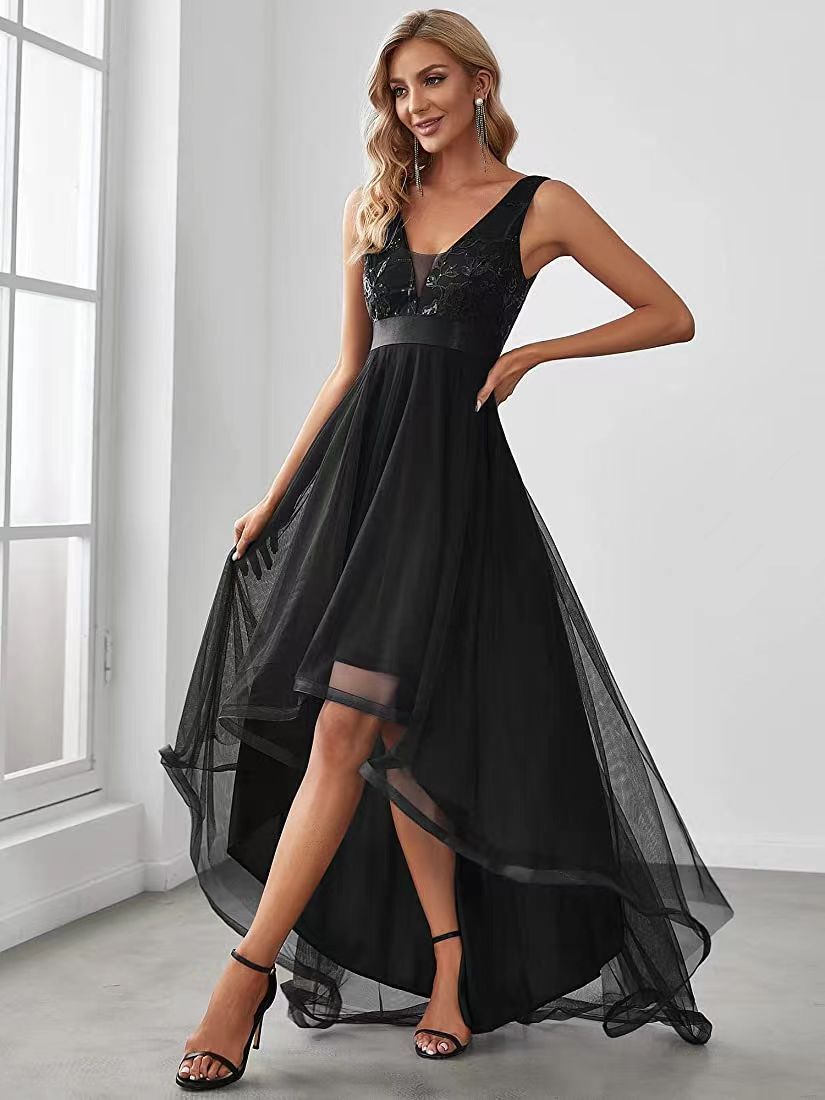 Bridesmaid Prom Evening Dress For Sequin Gauze Annual Meeting