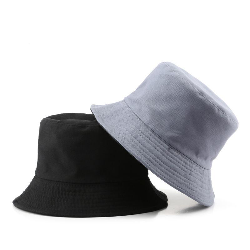 Classic Cotton Black Reversible Bucket Hat – Casual Sun Cap for Outdoor Adventures