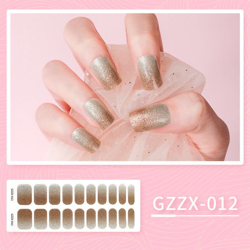 Korean Gel Nail Sticker Waterproof Icy Butterfly Bronzing UV Phototherapy Light Nail Sticker