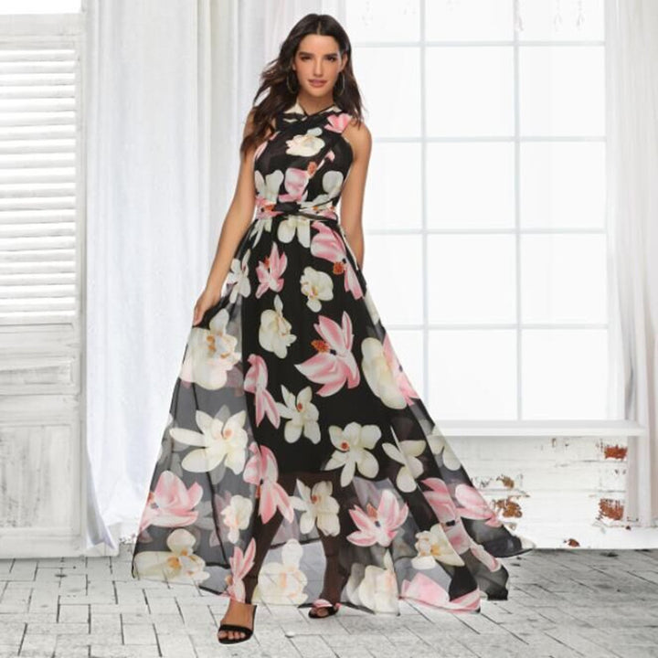 Women's Printed Multiple Wear Chiffon Dress