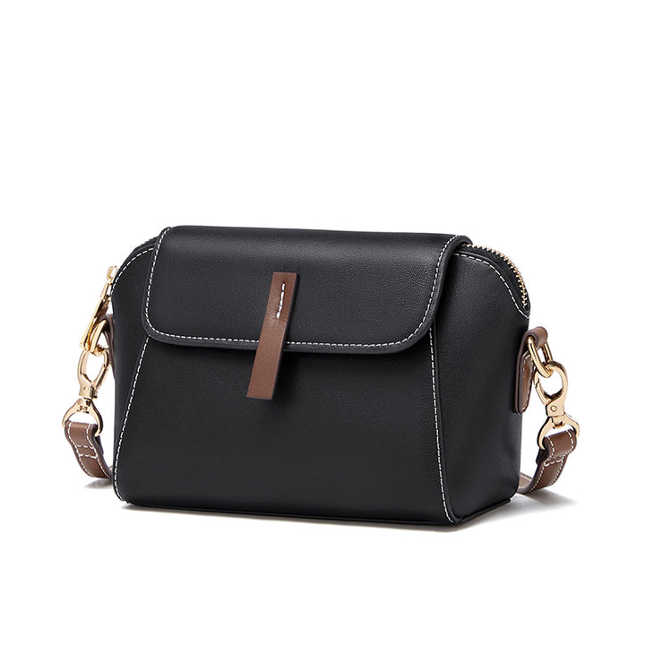 Classic Versatile Small Square Leather Crossbody Bag for Women