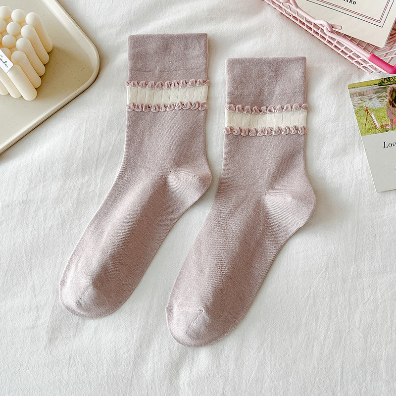 Women's Mid-Tube Cotton Socks