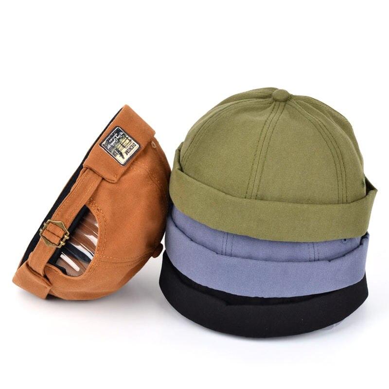 Vintage Brimless Docker Cap: Retro Cotton Skullcap for Hip Hop Fashion