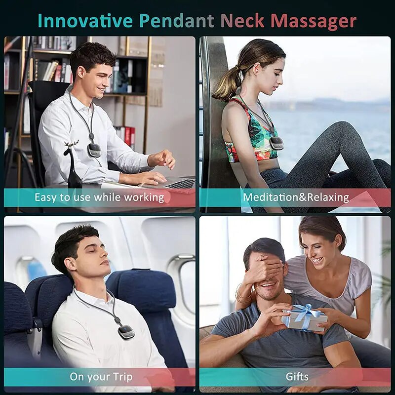 Portable Cervical Spine Massager with Multi-Mode TENS and Heat Therapy