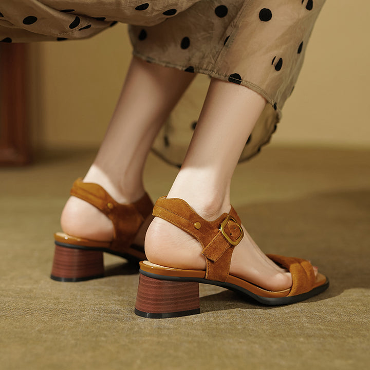 Stylish Women's Square Heel Summer Sandals