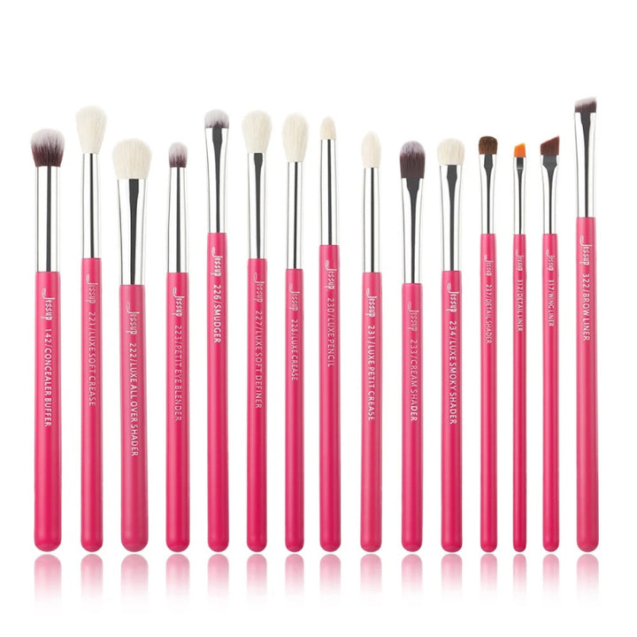 15-Piece Professional Makeup Brush Set with Synthetic and Natural Hair