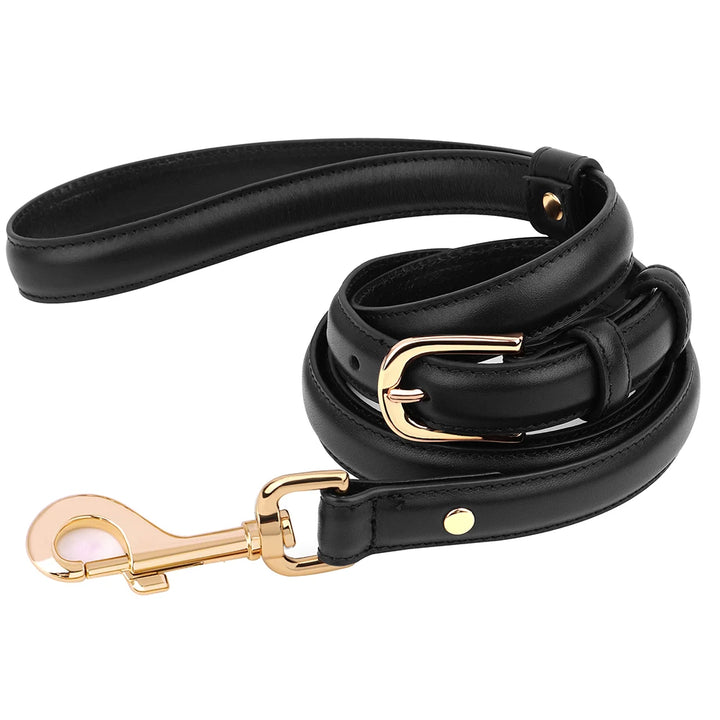 Adjustable Genuine Leather Dog Leash for All Breeds