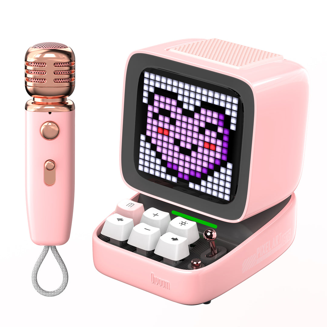 Ditoo-Mic Bluetooth Speaker with Karaoke Microphone and Pixel Art Display