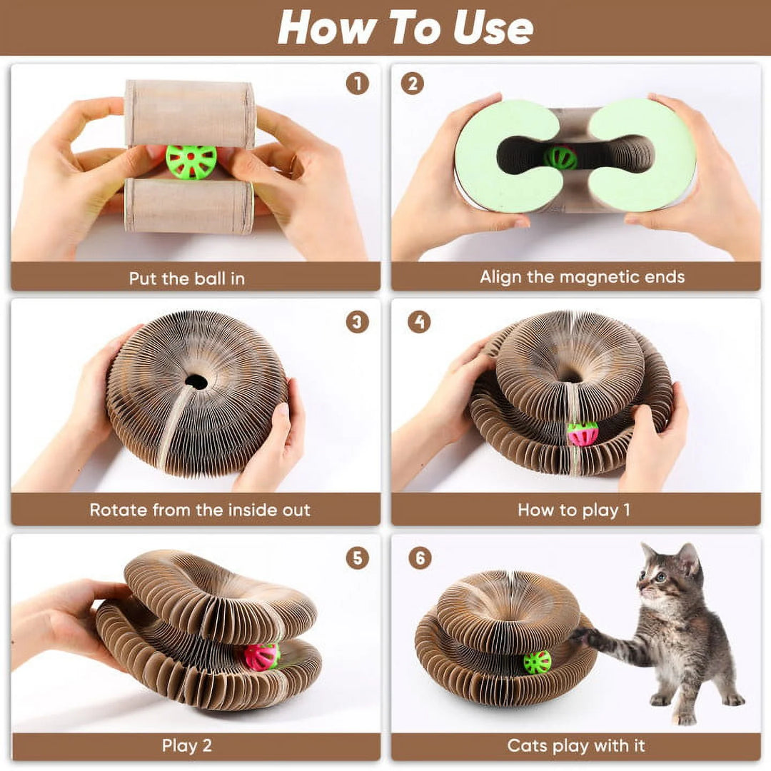 Magic Foldable Cat Scratch Board with Bell