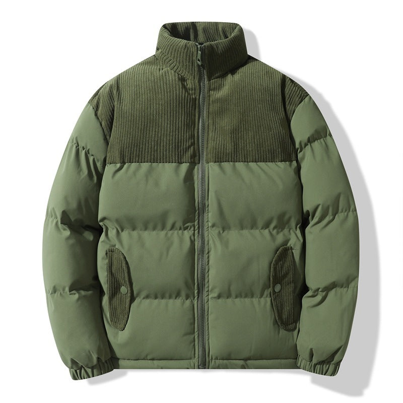 Hooded Polyester-Padded Corduroy Jacket