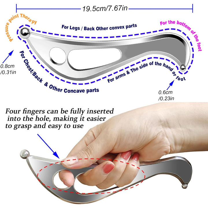 Stainless Steel Muscle Scraper Massage Tool for Deep Tissue Therapy