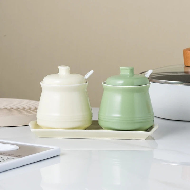 Elegant Ceramic Spice Jar Set for Organized Cooking