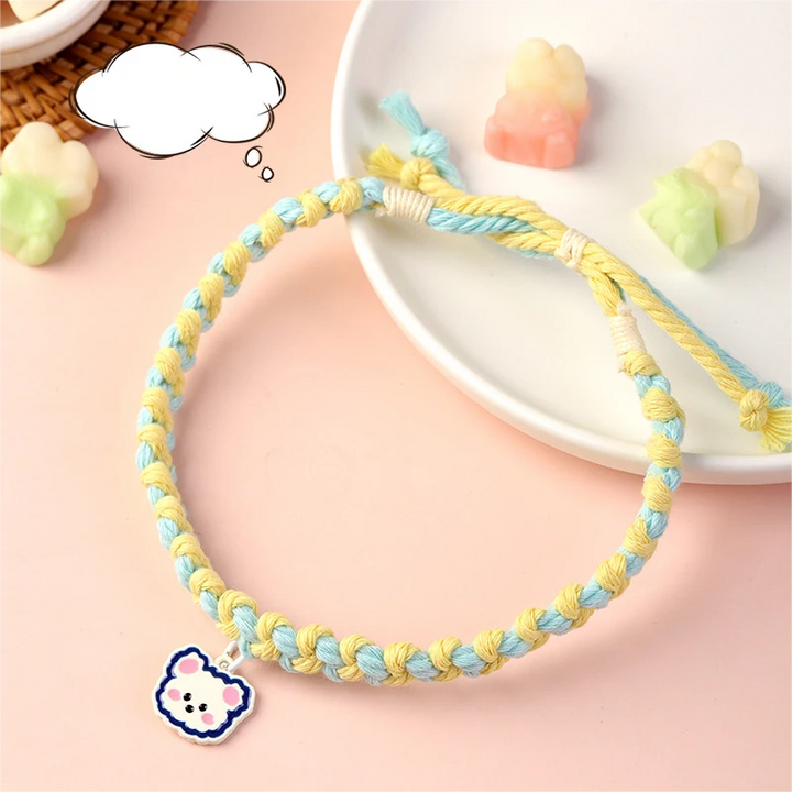 Adjustable Cute Pet Collars with Bear Pendant for Cats, Dogs, and Puppies