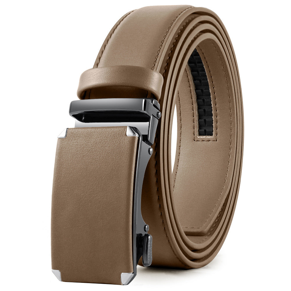 Men's Fashion Veneer Automatic Alloy Buckle Cowhide Belt