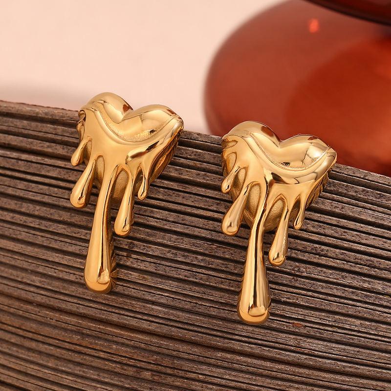 18K Gold-Plated Heart Stud Earrings
