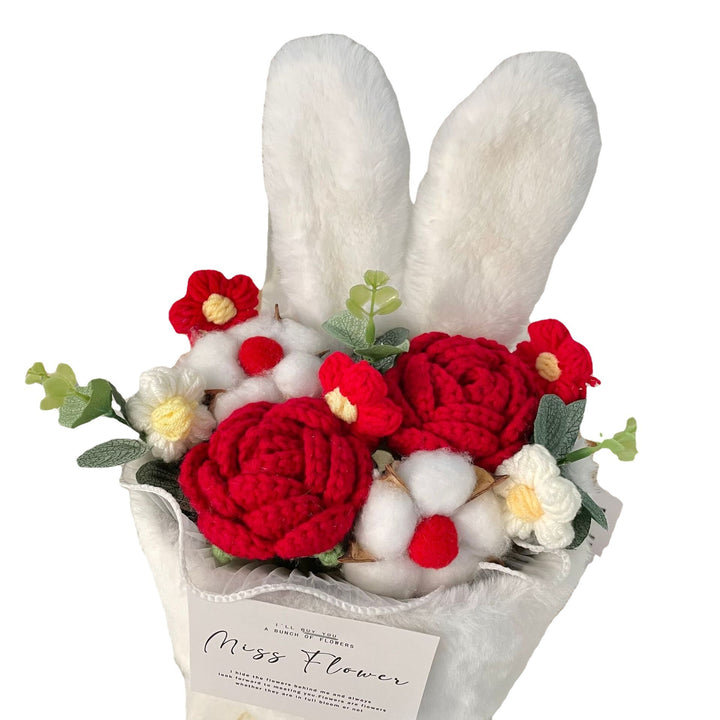 Creative Knitted Rabbit Ear Bouquet Doll