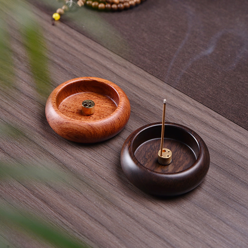 Elegant Black Sandalwood Incense Holder with Multi-Caliber Burners