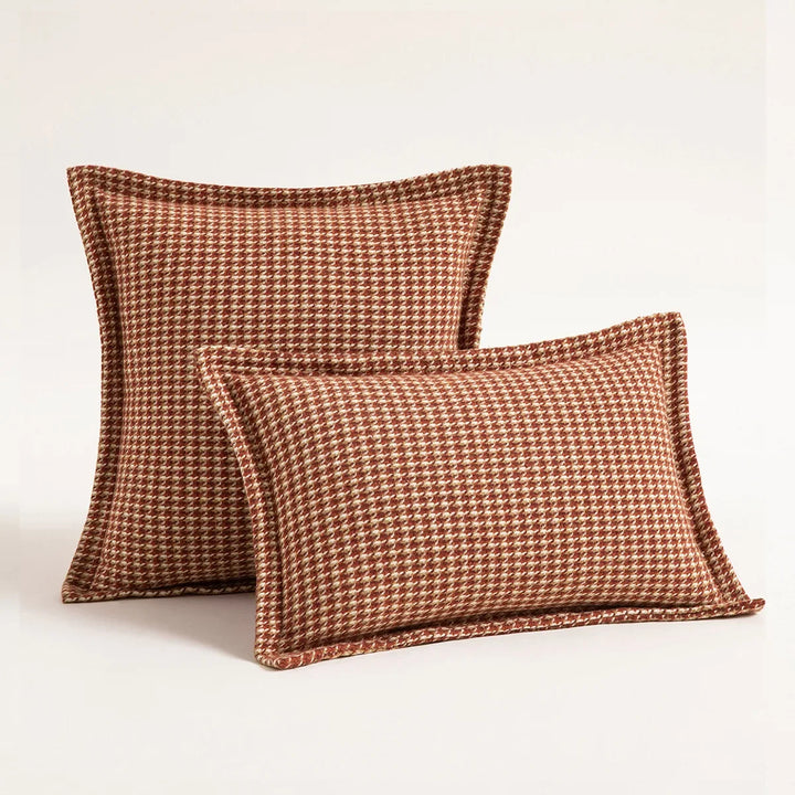 Houndstooth Orange Jacquard Pillowcase