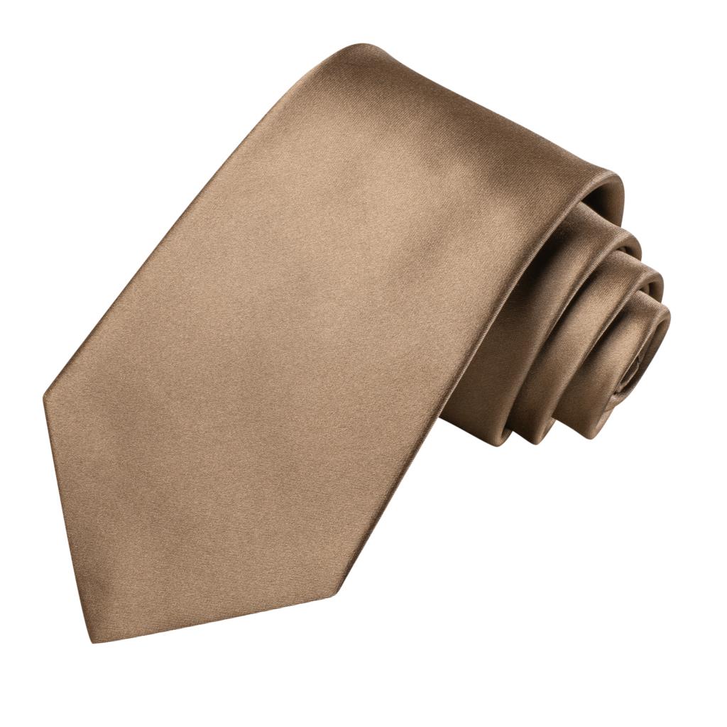 Gold Brown Silk Necktie Set