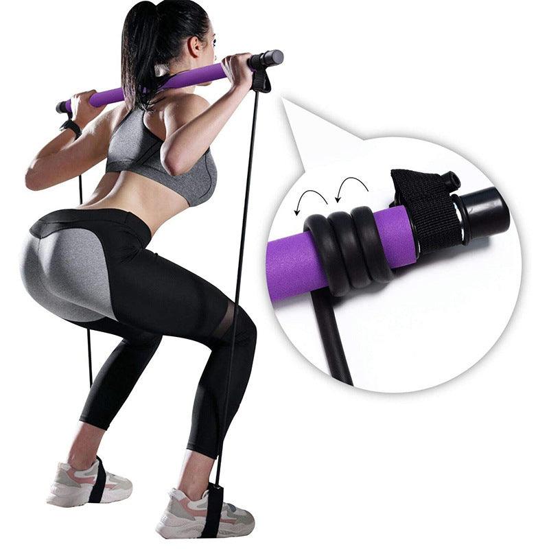 Fitness Yoga Pilates Bar Portable Gym Accessories Sport Elastic Bodybuilding Resistance Bands For Home Trainer Workout Equipment - Trendha