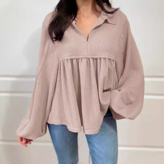 Women's Pleated Loose Shirt Top