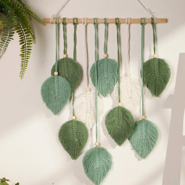 Boho Macrame Leaf Tapestry