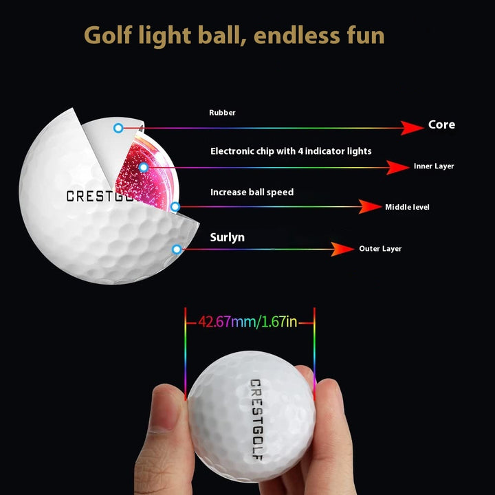 LED Glowing Golf Ball Night Practice 6 Pieces In A Box