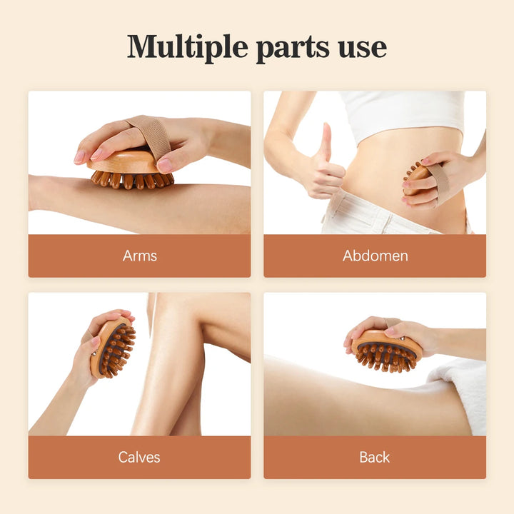 Wooden Body Anti-Cellulite Brush with Air Cushion